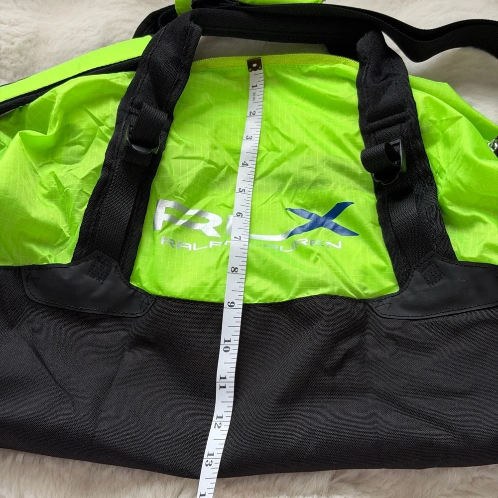 RLX Ralph Lauren Neon Green and Black Sport Packable Duffel Lightweight Bag